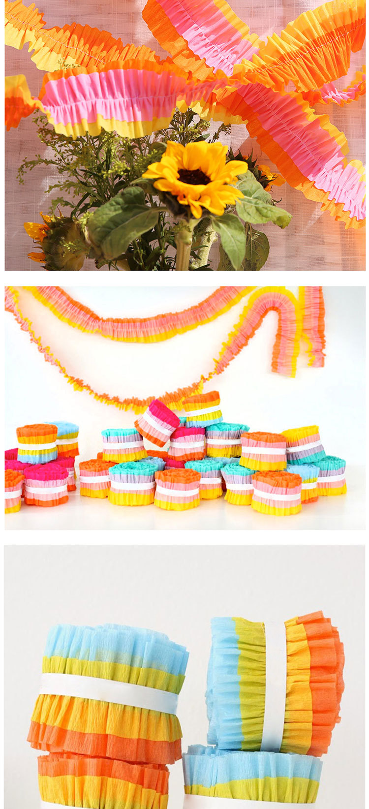 70g Weight Colored Ribbons Event & Party Supplies Flat Pendant Shape Decorative Supplies Toys Type Pastoral Colorful Paper Party Colored Ribbons
