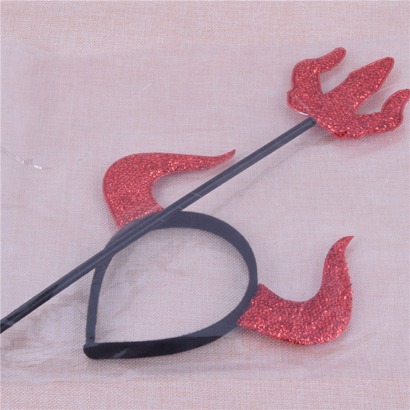 Halloween cabeza hebilla tocado diadema horquilla cuerno diadema tenedor Halloween decoración decoraciones de la Danza del partido