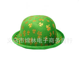 厂家批发欧美定型帽 狂欢节帽 爱尔兰小圆帽 派对帽子 三叶草帽子