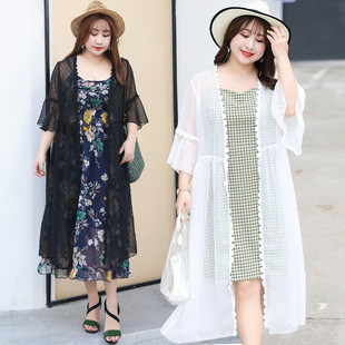 Летняя одежда, милый модный кружевной кардиган, большой размер, в корейском стиле, оптовые продажи