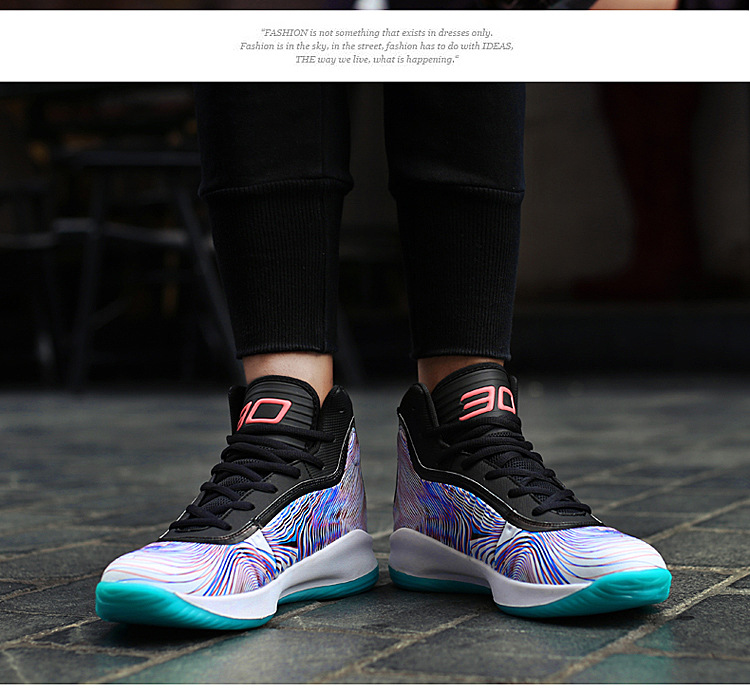 Buty do koszykówki, wysokie buty bojowe męskie, oddychające młodzieżowe buty sportowe na wiosnę i jesień_voghion.com