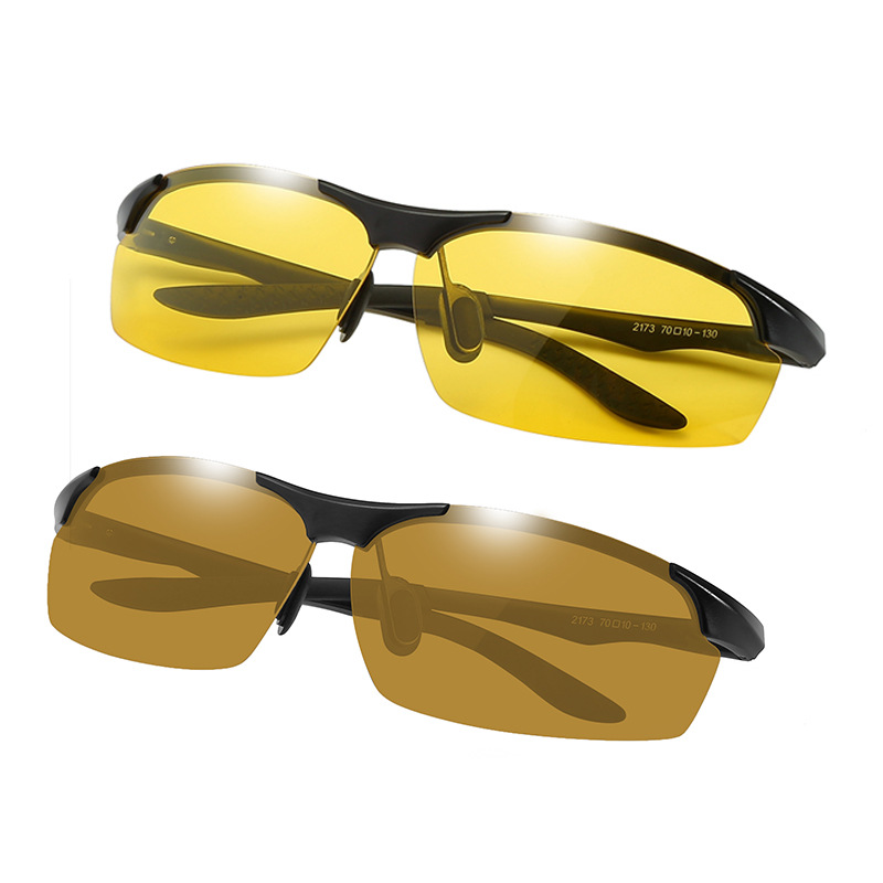 国境を越えた新型アルミマグネシウム変色サングラス昼と夜の両用偏光夜視鏡運動騎乗眼鏡卸売り8003