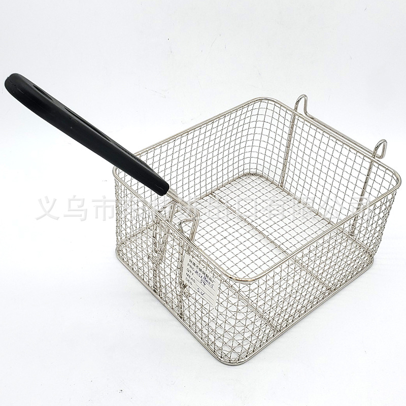 Factory direct sales of stainless steel oil-frying baskets, American fast food, French fries, fried chicken, oil-draining spatula, hamburger oil-draining baskets detail image 14