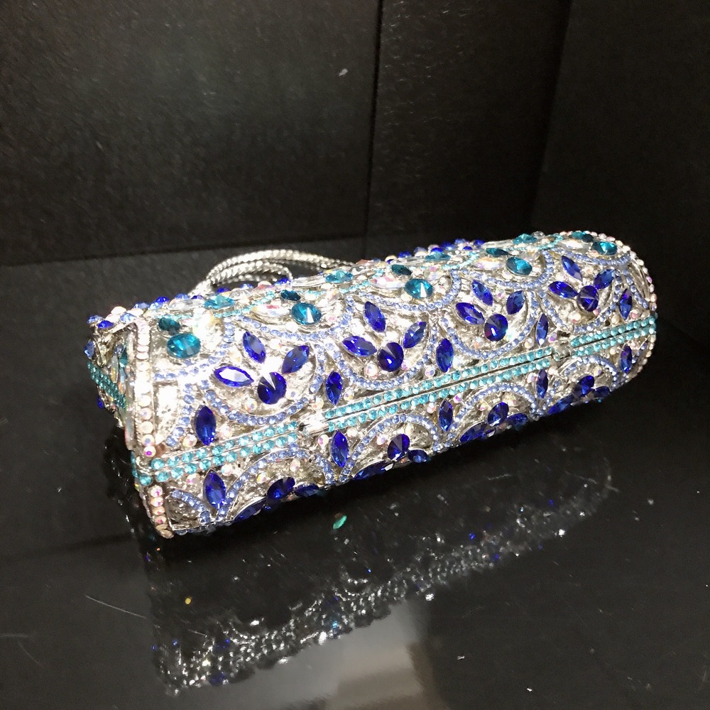 All Seasons Season Rhinestone Metal Geometric Square Evening Bags
