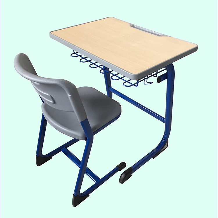 C型固定课桌带钢筋网栏 TY-03中空坐靠L型固定椅