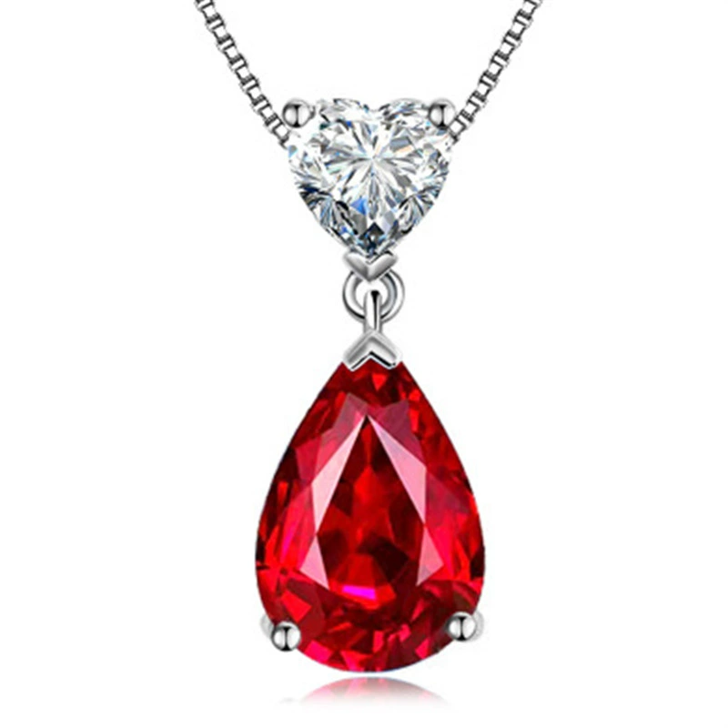 (Cross-border trading), pendant heart shaped, sapphire accessory, simple and elegant design