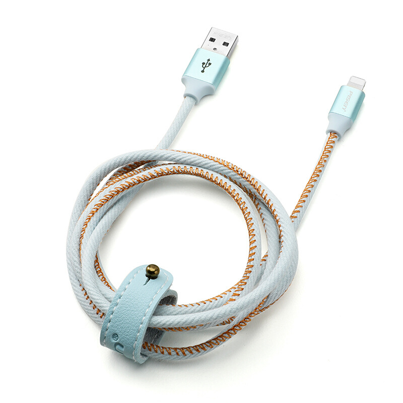 Câble de données Apple en alliage d'aluminium denim Pinsheng adapté pour 7, iPhone 8, Apple X XSmax charge rapide_voghion.com