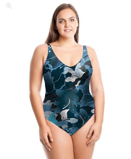 new pattern Conjoined Large Digital printing Swimsuit Add fertilizer enlarge Swimwear bikini female