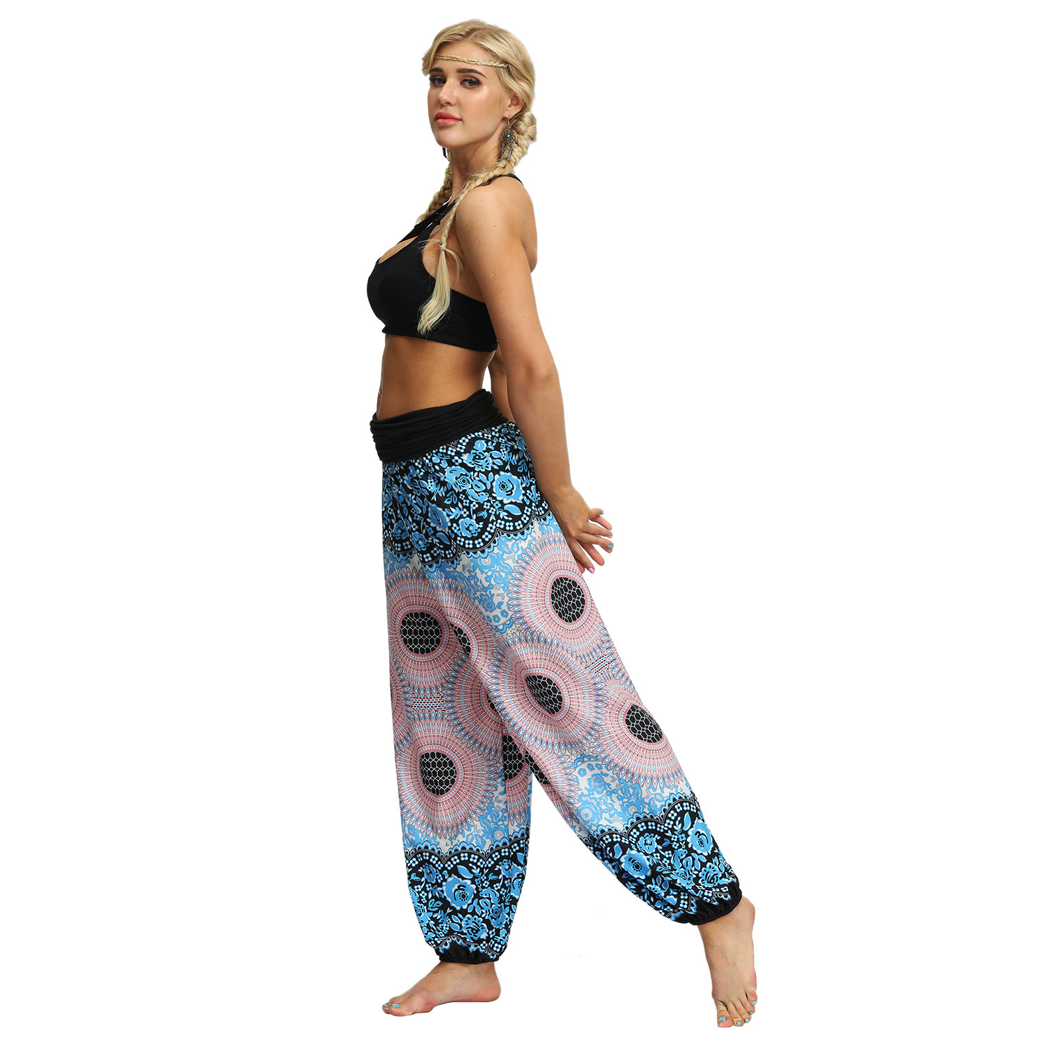 Printing Feather Fitness Yoga Casual Pants NSMDF67672