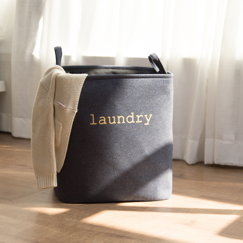厂家直销eva加厚脏衣篓牛仔布黄麻可折叠多用途收纳篓方形收纳筐
