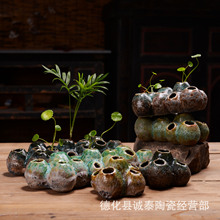 新中式陶瓷花插 创意复古水培花瓶 门店办公室装饰品家居花瓶容器