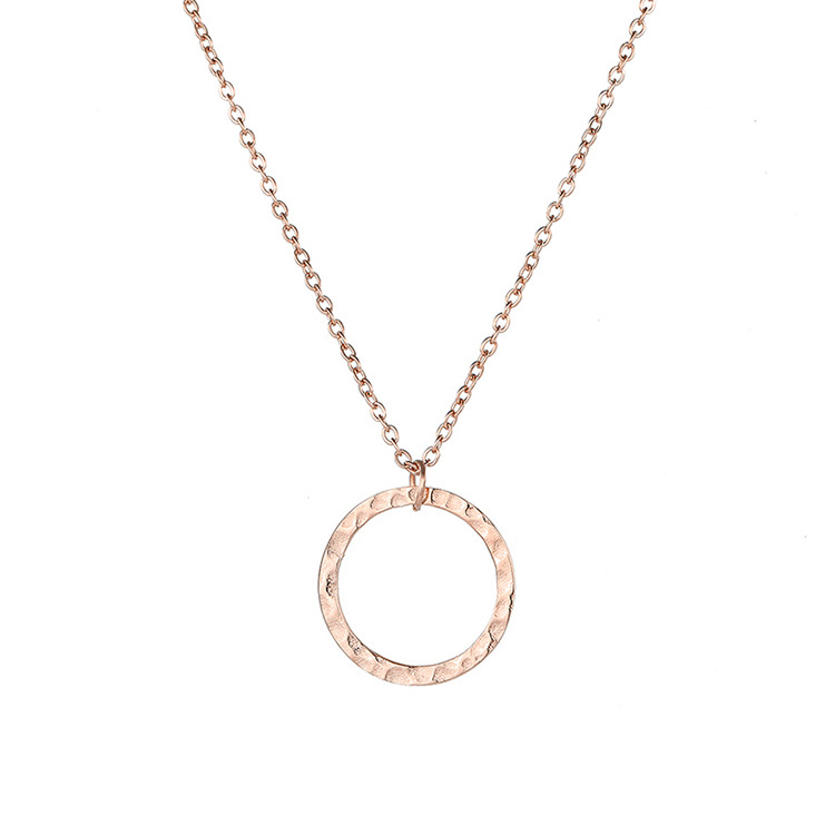 Fashion Simple Round Pendant 316lstainless Steel Necklace For Women display picture 4