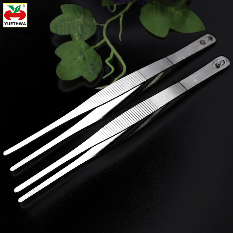 Stainless steel tweezers Round Dressing forceps Straight mouth tea clip Hardware Tools Alcohol wipes Tweezers