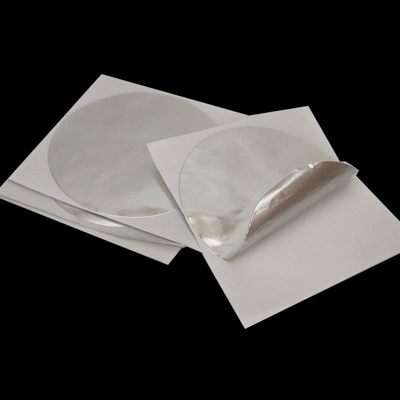 Прямые поставки с фабрики лента из алюминиевой фольги проводящая алюминиевая фольга круглые самоклеящиеся наклейки из алюминиевой фольги, устойчивые к высоким температурам наклейки из алюминиевой фольги в наличии