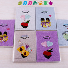 Notebook Mini Simple A7 Pocket Notebook with Portable Rubber Cover Shiny and Cute Student Notepad