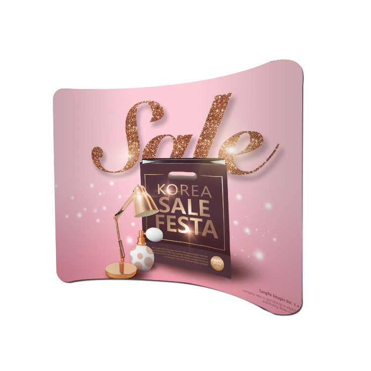 贸易展示快幕秀弧形背景 尺寸可定制厂家直供 画面热转印技术