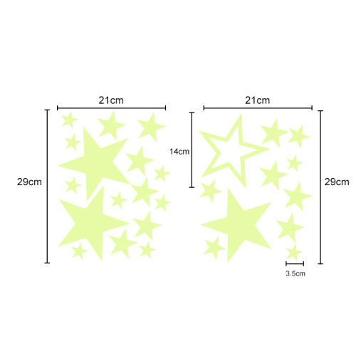 Amazon 435pcs luminous moon star polka dot wall sticker creative fluorescent self-adhesive wall sticker children's room decoration sticker