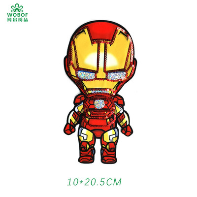 Iron Man Spider-Man Cartoon Cloth sticker Jewelry factory Direct selling Sequins embroidery Called Cloth sticker Customizable pattern 02