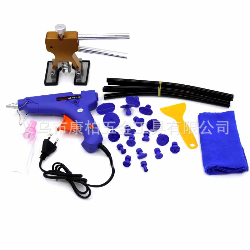 KB-354 钣金修复凹痕凹陷吸拔垫片胶枪胶棒抹布刮板套装