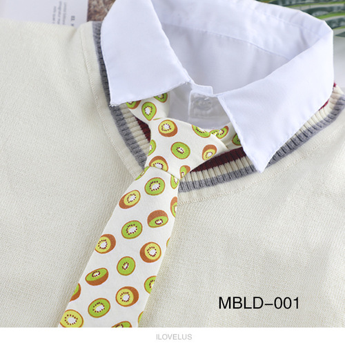 Cartoon tie cotton trendy fashion casual fruit pattern tie 6cm men and women cross-border supply