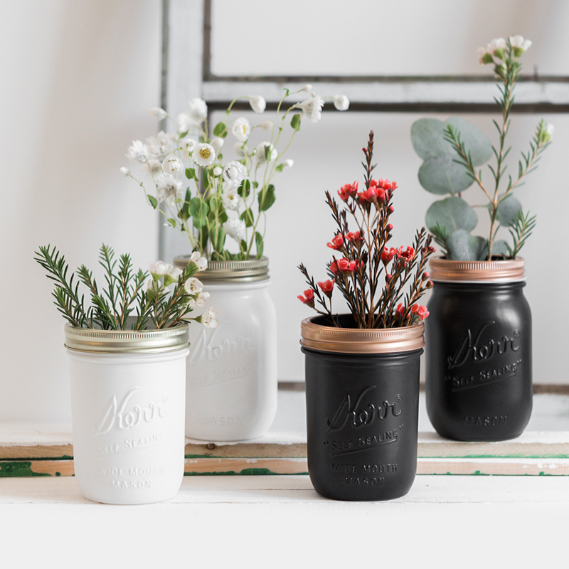 [Blue bright 9902 ]originality ins Home Furnishing decorate Mason Nordic Glass vase decorate wedding Decoration