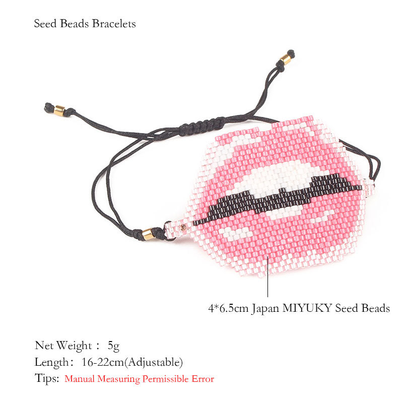 European And American Lips Tassel Bracelet Miyuki Beads Hand-woven Mouth Bracelet display picture 52