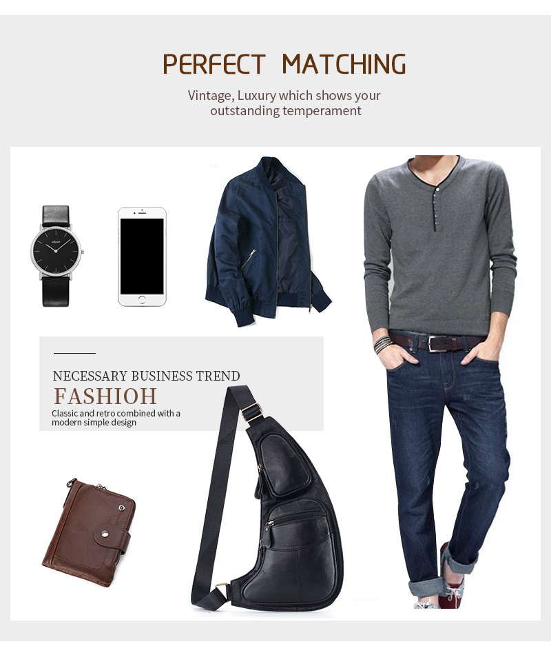 Leather Chest Bag Image 16