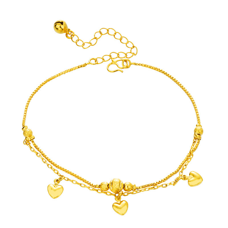 Imitación oro borla tobillera Vietnam arena oro moda doble línea amor tobillera europea y americana tobillera al por mayor