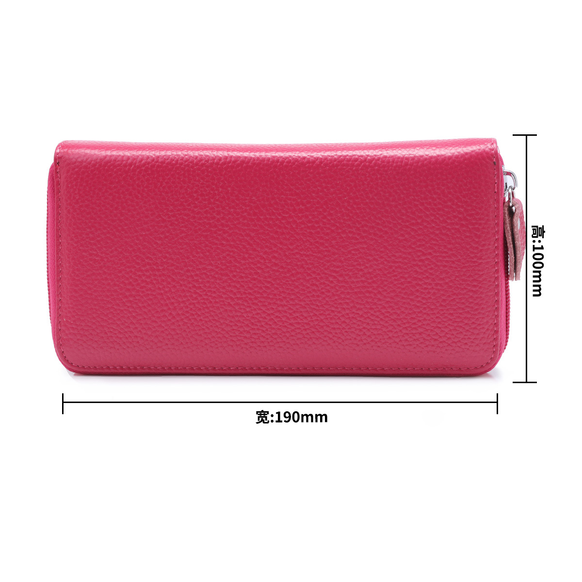 165g Weight Polyester Lining Material Zipper Closure Type Business, Travel Occasion Leather Material Solid Color Pattern Unisex Gender Fashion Style Square Shape Coffee, Pink, Purple, Red, Blue, Black Color Anti-rfid Creative Men's And Women's Leather Long Wallets Multi-function Zipper Wallet 12