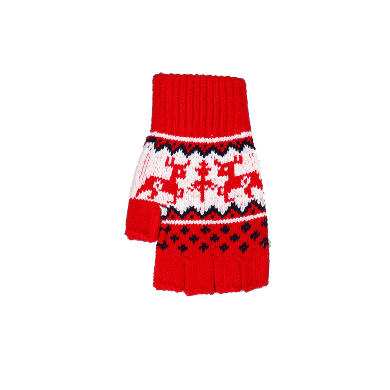 Otoño e invierno medio dedo guantes hombres y mujeres engrosado dedo abierto cálido estudiante escritura estilo coreano ciervo pareja guantes trabajo adulto