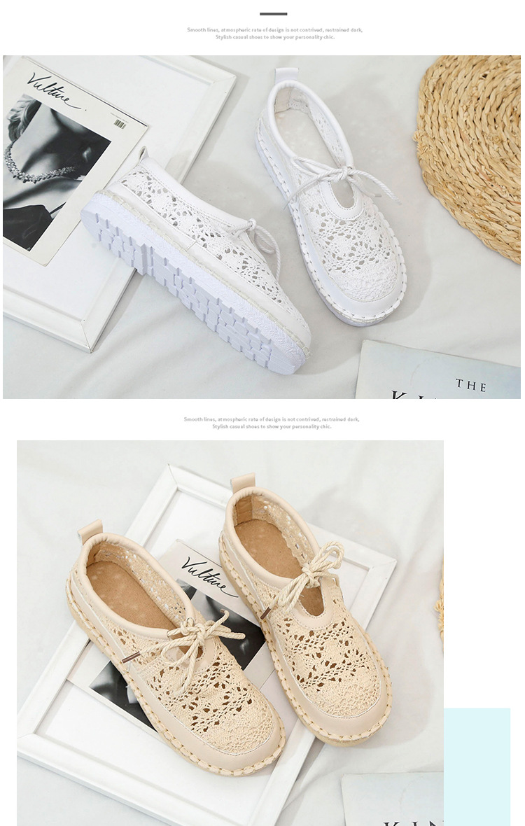 Hollow round-toe flat shoes 3