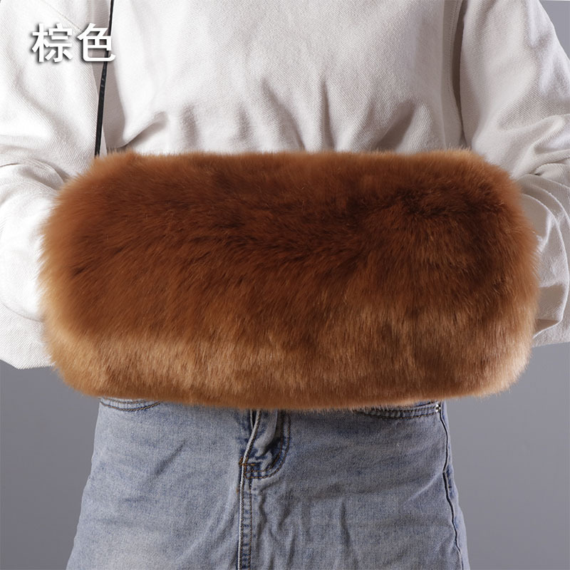 Imitación de piel de zorro protector de mano invierno engrosada mano más caliente de la mano manga de felpa almohada mano más caliente calentador de la mano