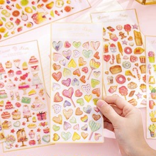 韓國ins甜心蛋糕水晶滴膠貼紙學生diy手帳立體貼紙相冊裝飾日記貼