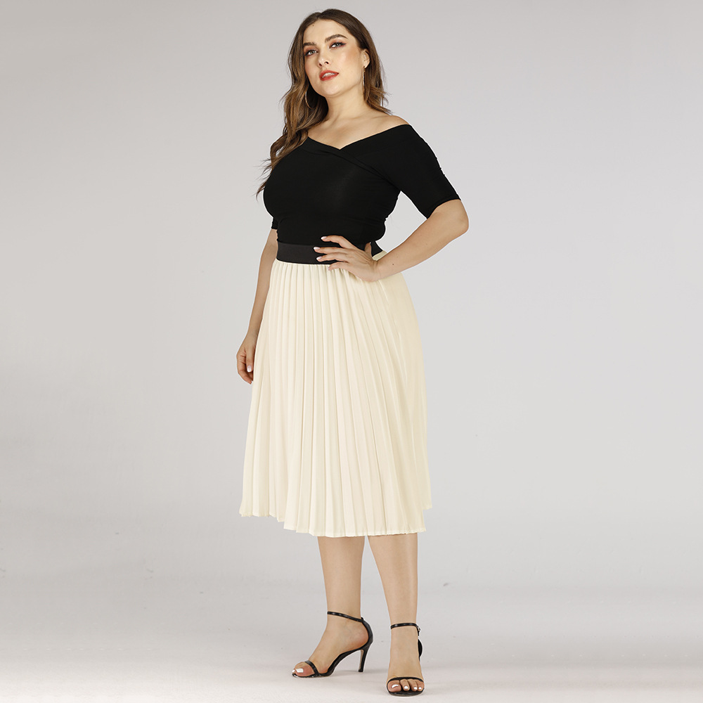 summer new plus size all-match solid color skirt  NSJR19434