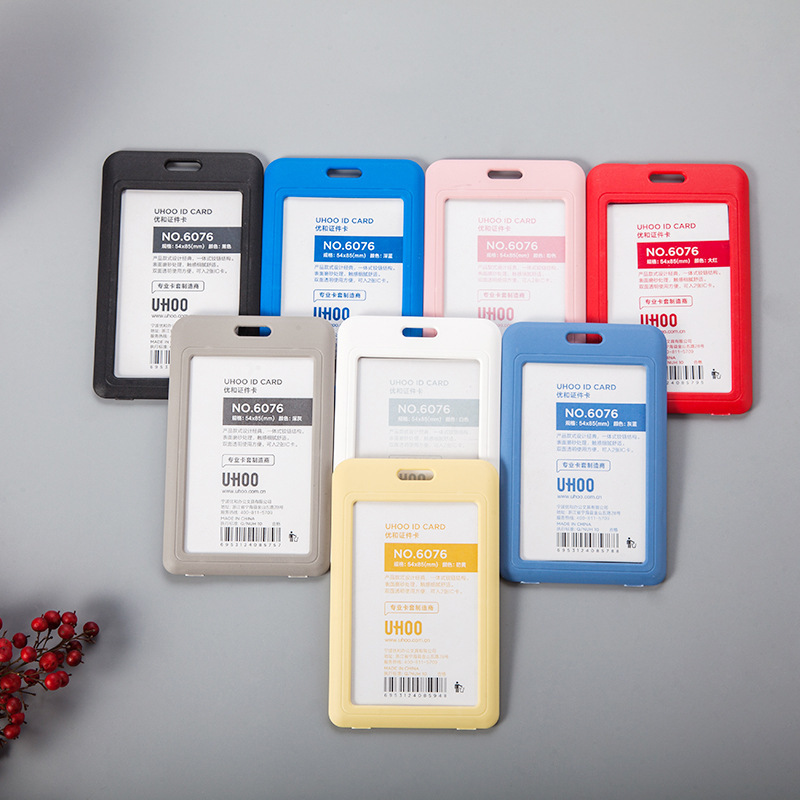 pp6076 Vertical Work Certificate Card Set Student Chest Card Bus Card Card Set Double-sided Transparent badge Card Bag pp6076 Vertical Work Certificate Card Set Student Chest Card Bus Card Card Set Double-sided Transparent badge Card Bag