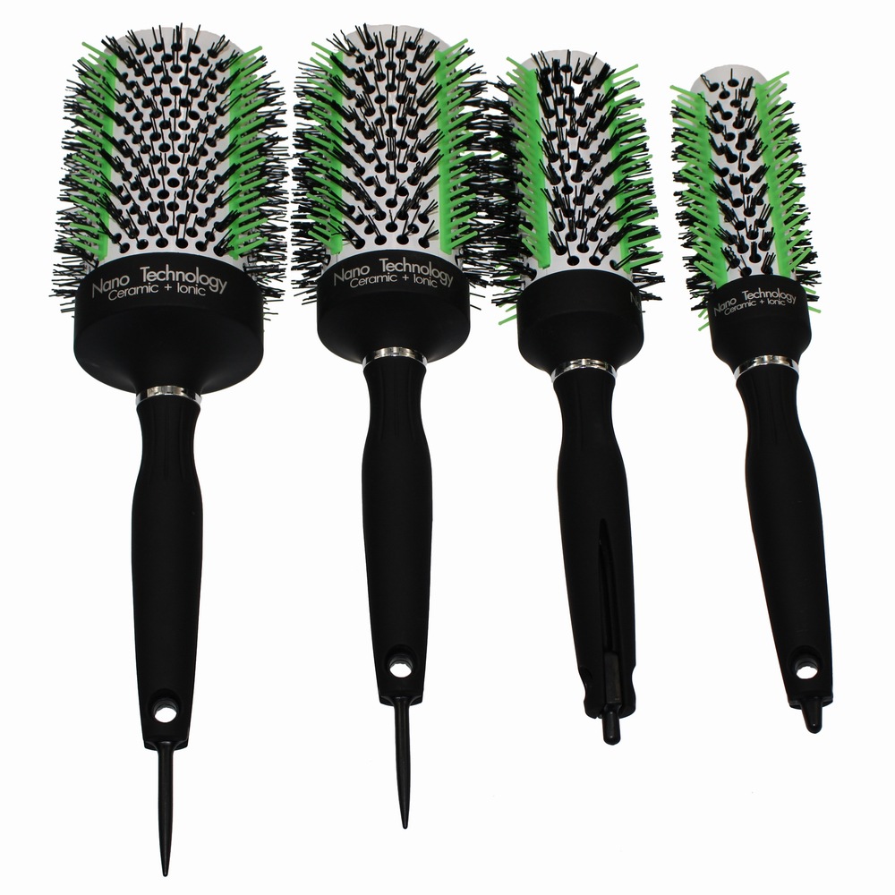 美容美發(fā)滾梳 尼龍毛混硅膠毛發(fā)刷 帶尾銷造型發(fā)刷