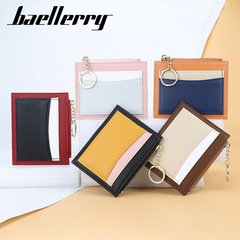 Baellerry New Men Multi-Card Slot Card Holder Wallet Case Korean Style Zipper Mini Zero Wallet Splicing PU Wallet