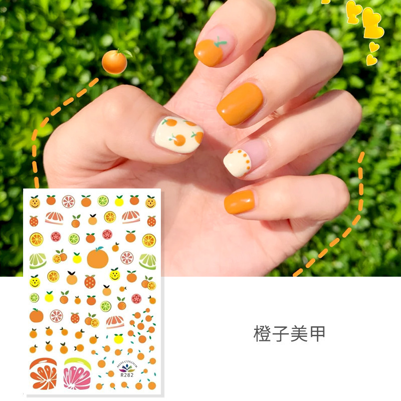 Nail Art Stickers New Internet Celebrant Same Style Art Line Cute Hyun-a Small Flower Children's 3d Nail Stickers