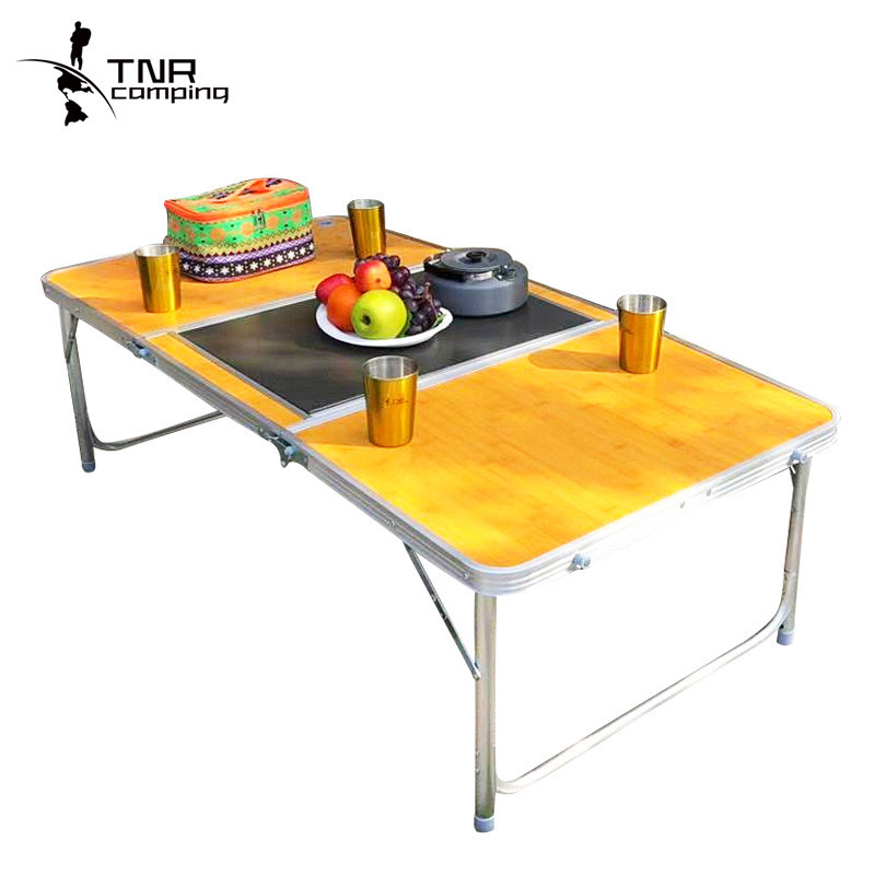新TNR户外露营自驾游野餐桌多功能便携式铝合金烧烤折叠桌2段高度|ms