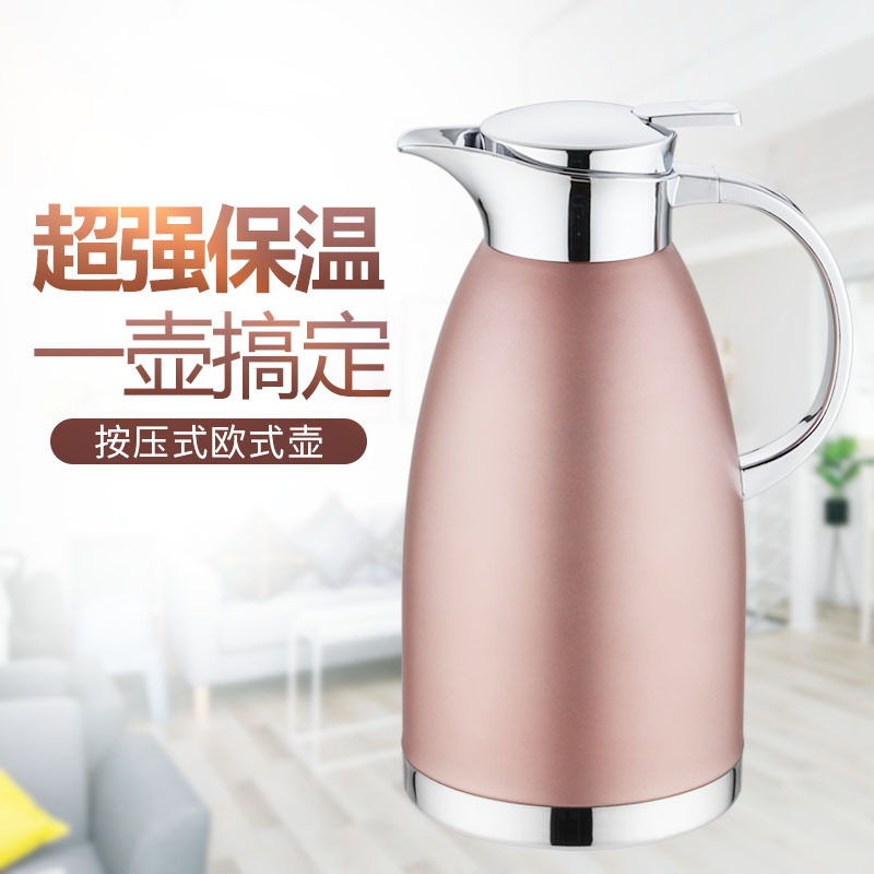 Insulation kettle household High-capacity double-deck Large Thermos bottle Boiling water Hot water bottle 304 Stainless steel European style Coffee pot