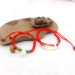 Wholesale children baby red rope infant peach basket dog teeth zodiac adjustable red rope bracelet