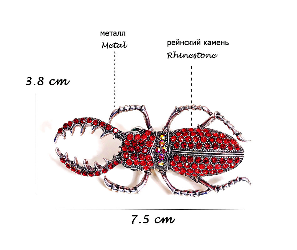 Rhinestones Inlay Material Brooches Classification Casual Pin Insect Alloy Plating Inlay Rhinestones Unisex Brooches