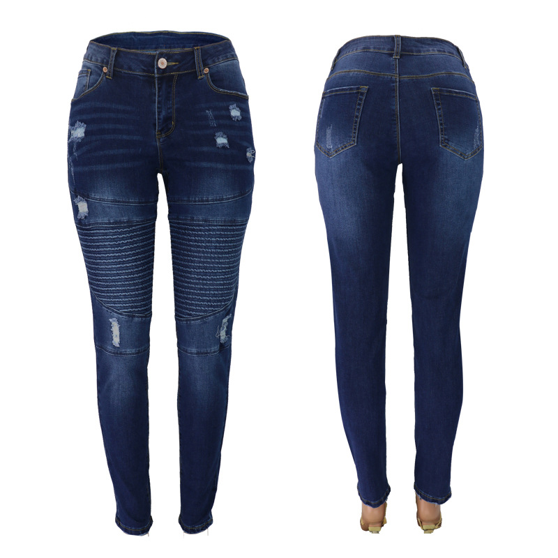 Women's Straight Leg Jeans With Hip Lift Effect For Women_voghion.com
