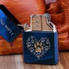 French leader 7119 cat love copper shell oil and gas dual -use windproof windproof sand wheel kerosene lighter manufacturer direct sales