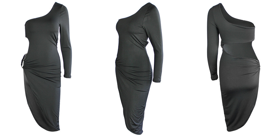 One-Shoulder Long-Sleeved Dress NSZY17788