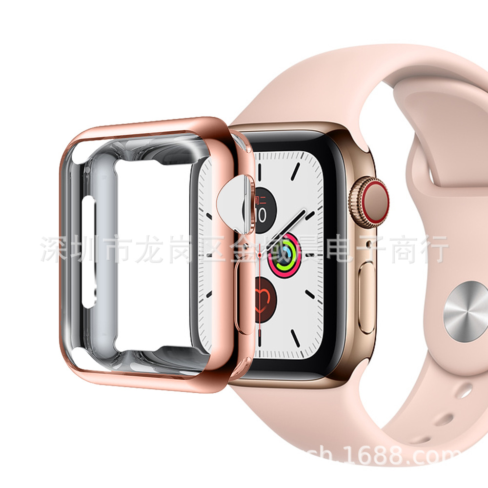 Suitable for Apple iWatch Apple 8/9/5/6/SE/7 generation watch case tpu protective case soft shell electroplating