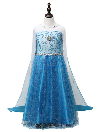  Christmas Children's Clothing Frozen Princess Elsa Dress for Girls, Long Sleeve Dress, Amazon
