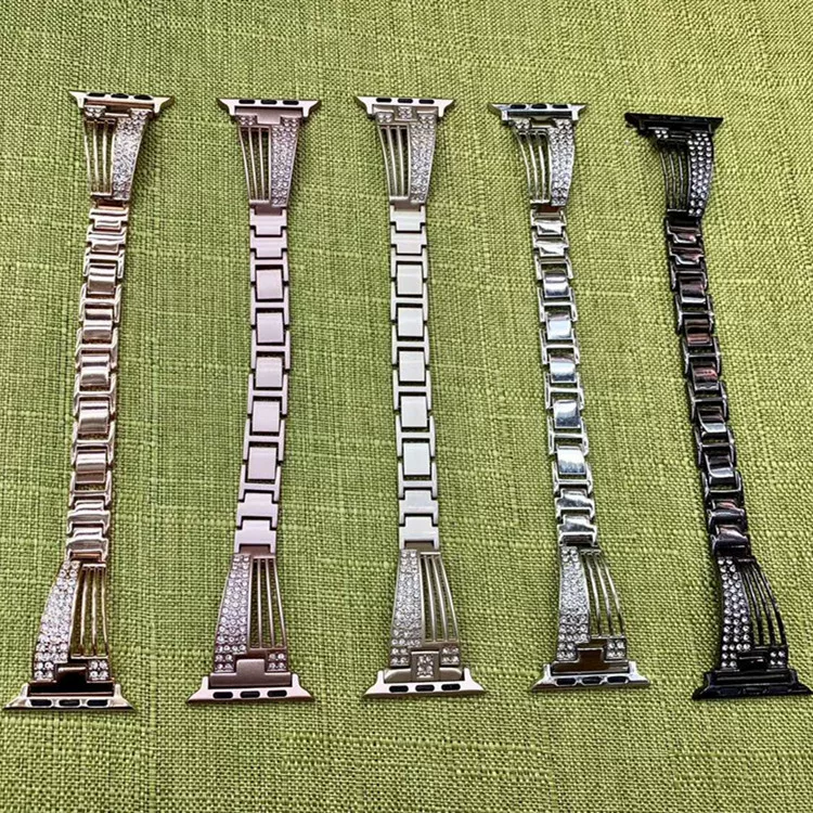 Подходит для Apple Watch браслет с формой бабочки/ромба, iWatch5/6 кристаллы из циркония нержавеющая сталь