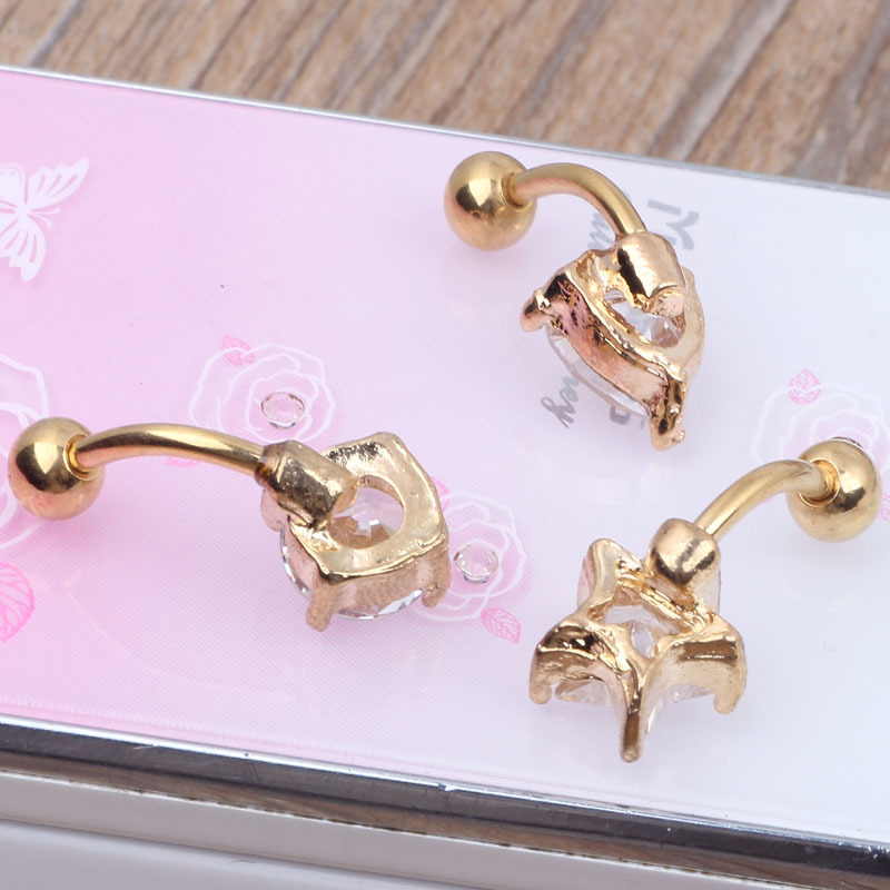 Gold Silver Love Star Belly Button Ring Body Piercing Jewelry Stainless Steel Five-pointed Star Belly Dance Navel Ring detail image 10