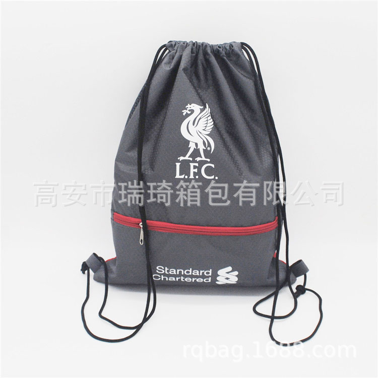 210d现货防水尼龙购物抽绳束口双肩背包布袋子拉绳涤纶束口袋批发